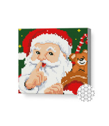 Mozaic cu diamante 20x20 cm Moș Crăciun cu cadouri